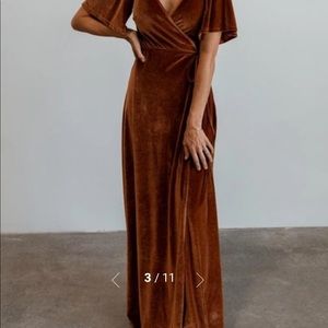 Baltic Born Meghan Velvet Wrap Dress in Spice, Medium